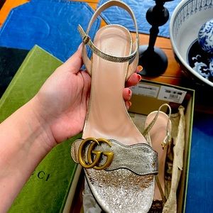 AUTHENTIC GUCCI METALLIC GOLD SANDALS